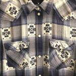 American Eagle Outfitters boyfriend fit western style plaid snap up shir… Photo 2