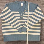 PINK - Victoria's Secret VICTORIA SECRET | PINK Cambridge Knit Henley Beach Sweater Blue/Ivory Striped M Photo 6