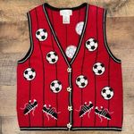 Mandal Bay Vintage Soccer Sweater Vest Red Size L Photo 0