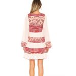 Free People  My Love Mini Dress Women Size Small Boho Tiered Long Sleeve Pom Trim Photo 9