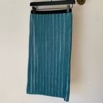 Leith  teal pleated velour velvet midi skirt! Photo 5