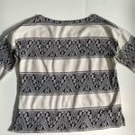 J.Crew  Black and White Long Sleeve Tee with Striped Lace Design Photo 1