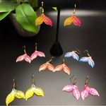 Mermaid Tail / Fish Tail Earrings Yellow Photo 3