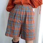 Vintage 90s Plaid Highwaisted Shorts Red Size 12 Photo 0