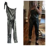 Paige Maisie Jumpsuit in Gold Metallic Foil Photo 1