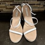 Chelsea and Violet Mariah Ankle Wrap Espadrille Wedge Sandals Ankle Straps White 9 Photo 5