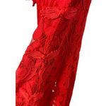 Oriental Red Knit Floral Lace Dress Women's Small Photo 10