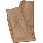 Ophelia Roe Tan Faux Leather Pleated High Rise Pants ~ Women's Size MEDIUM Photo 0