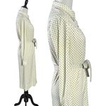 Vintage 70s Just Mort Dagger Collar Square Polka Dot Shirt Dress Matching Belt S Black Photo 3