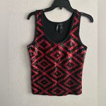 Bisou Bisou Black and Red Sequin Tank Top M Photo 4