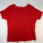 Eileen Fisher  Knit Top Textured Short Sleeve Organic‎ Cotton Blend Red M Photo 5