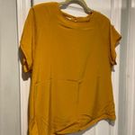 Impressions VTG Mustard Yellow Short Sleeve Keyhole Shell Blouse Shoulder Pads Size 14 Photo 2