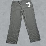 Liz Claiborne NWT Womens 14 Black and White April Stripped Slim Leg Ankle Mid Photo 0