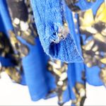 Free People All The Right Ruffles Casual Blue Floral Faux Wrap Romper Small Photo 7