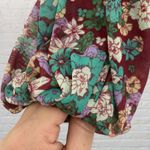 Free People Raisin Combo Floral Mesh Balloon Sleeve Crop Top | Size S Photo 13
