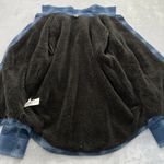 Eddie Bauer  Flannel Shirt‎ Jacket Sherpa Lined Blue Plaid Button Up Womens M Photo 4