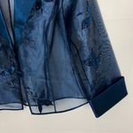 Y2K Embroidered Beaded Sheer Blue Top S/M Fairycore Party Elegant Dressy Size M Photo 5