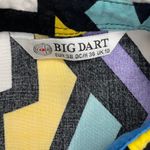 Big Dart Vintage Op Art Dopamine Colorblock Button Collared Blouse Shirt Top 8 Black Photo 9