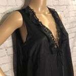 Vintage Black Nightgown Lace Collar & Hem Size undefined Photo 4