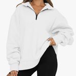 Amazon White Sweatshirt Quarter zip  Photo 0
