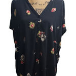 Torrid  Celestial Print‎ Button Up Top Short Sleeve Blouse Black Size 3 Photo 0