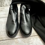 ZARA Womens Sz 36 US 6 Black Stretch Knee High Boots Lug Bottom Wide Shaft Moto Photo 3