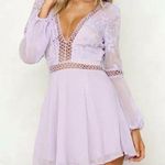 Angel Biba  Lilac Purple Flowy Dress Cutout V-Neck Fairycore Pastel Kawaii Lolita Photo 0