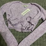 Urban Outfitters Bibi Wrap Sweater NWT Size S - Lilac Photo 7