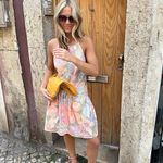 Free People New  Deserted Island Mini Dress - Rainforest Combo small Photo 5