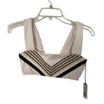 We Wore What Bandeau Bra Top, Off White Stripes, Size XSMALL , NWT Photo 2