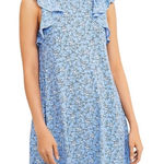 Loft  Floral‎ Ruffle Sleeve Dress Blue White Sleeveless Summer Women Size Small Photo 0