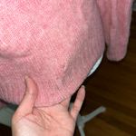 Susan Bristol Pink Women's Sweater with Patterned Collar Photo 6