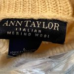 Ann Taylor  100% Italian Merino Wool Mock Turtleneck Sweater Size L Cream Preppy Photo 7