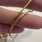 Vintage 30" Gold Tone Lariat Style Necklace with Stylized Mesh Rose Slide Photo 4