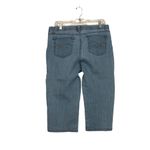 Gloria Vanderbilt Women Denim Cropped Pants Size 14P Split Hem Flat Front Photo 1