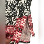 Serengeti Womens XL Elephant Print V Neck Tunic Top Rayon Made In India Boho Black Photo 9