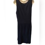 Cut Loose V Neck Patchwork Sleeveless Tank Dress Navy Linen Blend Sz M Cruise Photo 4