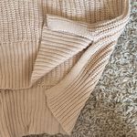 Aerie  Oversized Tan Cotton V Neck Sweater Size Large Photo 3