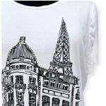 Karl Lagerfeld | L | Designer Embellished Studs T-shirt Top Eiffel Tower France Photo 3