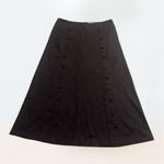 Carmen Marc Valvo Carmen by Skirt Size 4 Black A Line Button Accent Career Photo 0