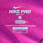 Nike Pro Active Top Women’s Shirt Pink Fitted V-Neck Dri-Fit Long Sleeve Medium Photo 4