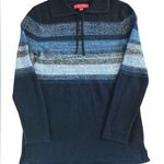 Krimson Klover Women's Everlasting Sweater Tunic Navy and Light Blue Cowl Neck Size M Photo 0