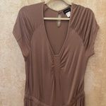 Venus  Gray Beige Short Sleeve V Neck T-shirt  Jumpsuit Romper harem pants Sz M Photo 4