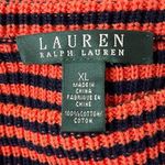 Lauren Ralph Lauren Cotton Stripe Womens Sweater Size XL Orange Blue Boat Neck Photo 5