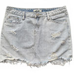 Refuge Denim Jean Mini Skirt Medium Blue Distressed Cotton Rayon Streetwear Photo 0