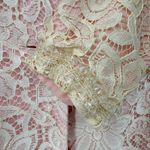 Vintage 80s Pink with Ivory Lace 2 Piece Set Dress & Long Jacket Beaded READ Photo 9