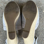 Marc Fisher Sandals Womens 9M Gray Leather Espadrille Laser Cut Wedge Heel Shoes Photo 7