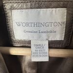 Worthington Jacket Genuine Lambskin Leather Metallic Bronze Career Office S Photo 2