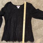 Three Pink Hearts | Elegant Black Lace Lined Top with Sheer Sleeves Photo 10