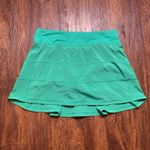 Lululemon Pace Rival Mid-Rise Skirt Skort Long Kelly Green Sz 6 Pleated Tennis Photo 1